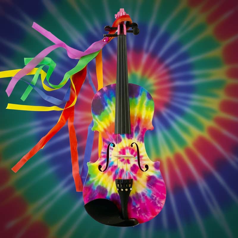 Tie Dye Violin 1/2 Outfit w crystal fine tuners image 1