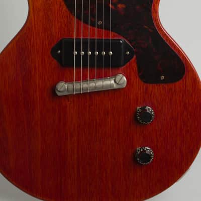 Gibson  Les Paul Junior Solid Body Electric Guitar (1958), ser. #7312, black tolex hard shell case. image 20