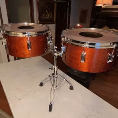 Tama Superstar Timbales - early 80s - Candy Apple Red (fresh paint - formerly super Mahogany) image 5