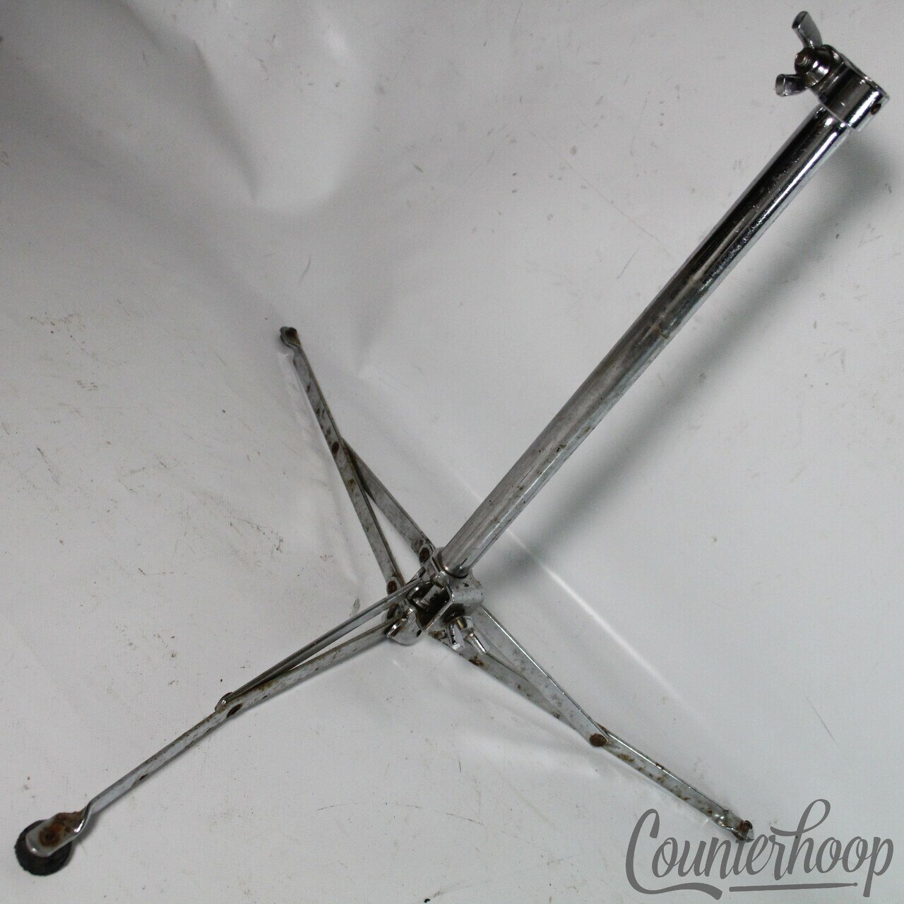 Ludwig Snare Drum/Cymbal Stand Flat Flush-Base Tripod Chrome Chicago Vintage 60s — main photograph