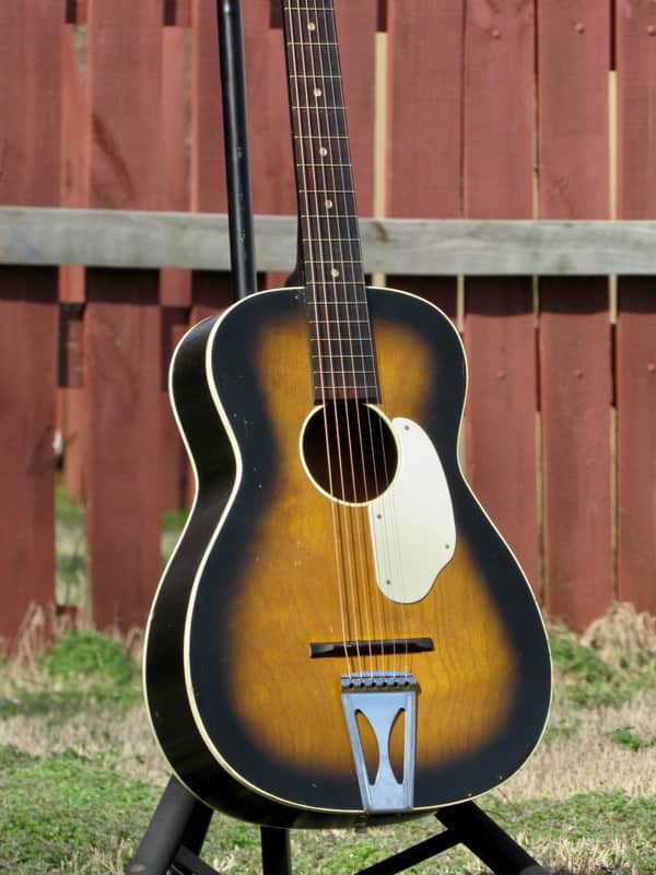 Rare~ 1970 Fender Harmony Stella F-1000 Parlor Guitar - All Solid