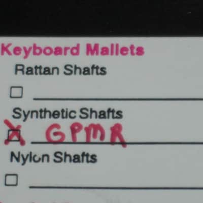new old stock Gambal Manufacturing GPMR (UG13GPMRX) Percussive Keyboard Mallets (for xylophones and glockenspiels) Black Hard Rubber Ball Heads with Black Synthetic Shafts (with original packaging) from 1990s to early 2000s image 3
