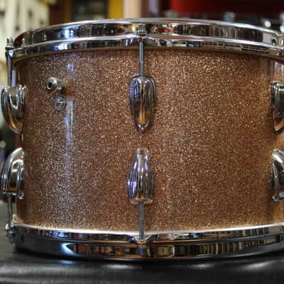 1966 Slingerland Modern Jazz Outfit in Sparkling Champagne Pearl 14x20 8x12 14x14 image 19