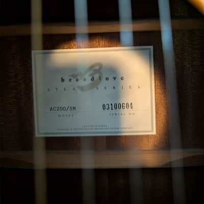 Breedlove Atlas Series AC200/SM Concert Acoustic Guitar 2003 – Good Condition image 3