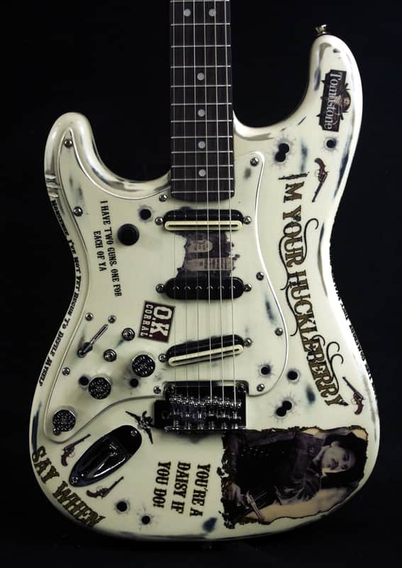 Custom Painted and Upgraded Fender Squier Standard (LH) Strat - Aged and Relic'ed With Graphics image 1
