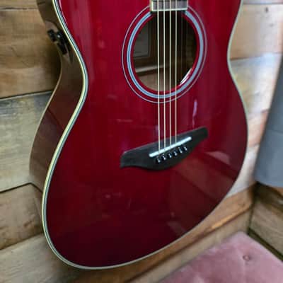 Yamaha FSC-TA TransAcoustic Concert Cutaway Acoustic - Ruby Red image 4
