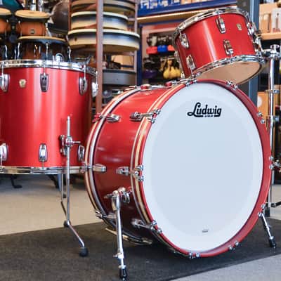 Used Ludwig Classic Maple 3pc Drum Kit - "Diablo Red" image 1