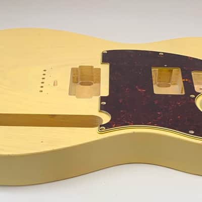1 PIECE 4lbs BloomDoom Nitro Lacquer Aged Relic Blonde Double Humbucker T-Style Vintage Guitar Body image 6