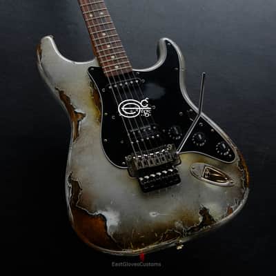 Fender Stratocaster HSS Terminator Metallic Silver Floyd Rose Heavy Relic (RARE) image 2