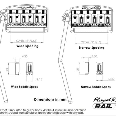 Floyd Rose Rail Tail Narrow Tremolo System image 2