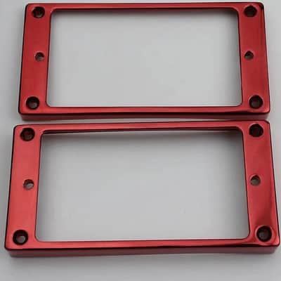 2pcs Curved LP Style Guitar Red Metal Humbucker Pickup Rings image 2