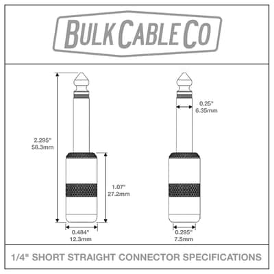 3 FT - Mogami 3082 Speaker Cable - Pancake Right Angle RA to Short Straight Stubby ST 1/4" Connectors - Black Housing / Silver Plug - Amp Head To Cabinet image 12