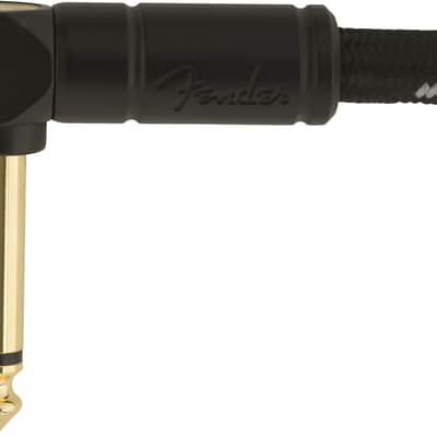 Genuine Fender Deluxe Series Instrument Cable, Straight/Angle, 10', Black Tweed image 3