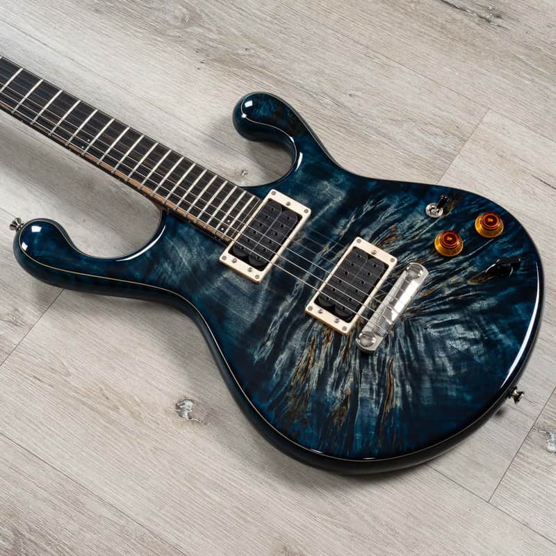 Fibenare Erotic Dalmat Blue Guitar, Ebony Fretboard, Poplar Burl, Tortoise Blue image 1