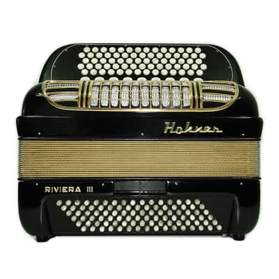 Hohner Riviera III 5 Row Lightweight Button Accordion 96 Bass made in Germany, C Griff, New Straps and Soft Bag, Original Accordeone de Botones, 2714 image 1