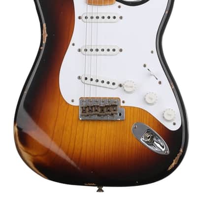 Fender Custom Shop Limited-edition 70th Anniversary '54 Stratocaster Relic Electric Guitar - 2-tone Sunburst image 2