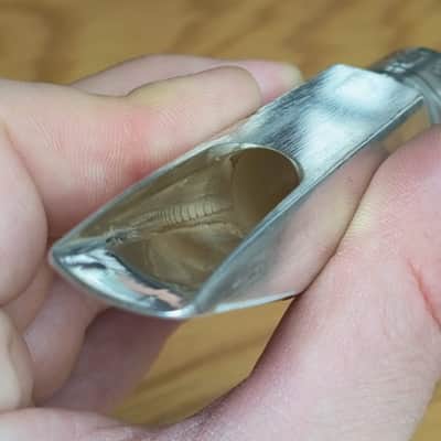 Otto Link Double Ring (modern copy) Retro Revival Crescent 8 - Sterling Silver Plated image 7