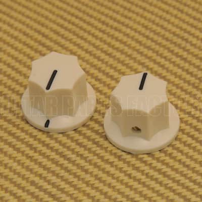 PK-3256-028 Set of 2 Cream USA Mustang or Jaguar Guitar Knobs w/ Indicator Lines
