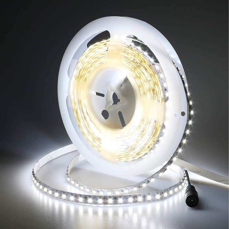 24V Led Strip Lights Daylight White 6000K 366Lm/Ft Bright, Ul Listed Premium 16.4Ft Cri 90+ 600Leds Smd 2835 6000Lm Indoor Tape Light For Bedroom, Under Cabinet, Shelf, Stair image 1