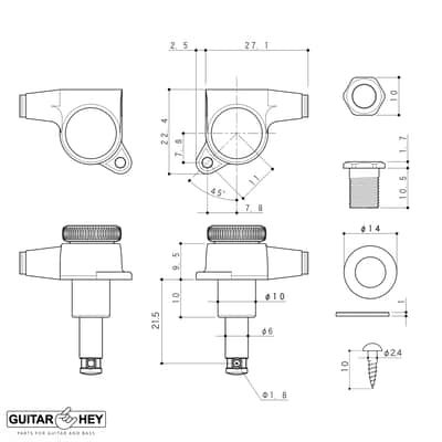 NEW Gotoh SG381-P9 MGT Locking Tuners L3+R3 SMALL BLUE Buttons 3x3 - CHROME image 3