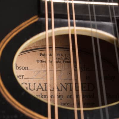 Gibson  Style A Snakehead Carved Top Mandolin (1925), ser. #77389, black tolex hard shell case. image 14
