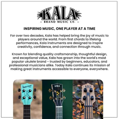 Kala Brand Music Co. Bamboo Collection, 4-String Ukulele, Right, Natural, Tenor (KA-BMB-T) image 13