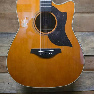 Yamaha A5R A.R.E. Acoustic/Electric Guitar - Vintage Natural w/ Hard Case image 2