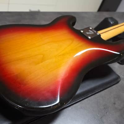 1973 Fender Precision Bass Sunburst Vintage American 70s P-Bass with custom Jazz Bass block inlay neck USA 4-String image 14