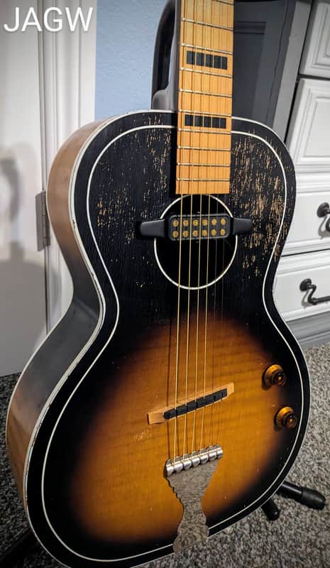 Kay Acoustic Parlor Rubber Bridge 1960s - Tobacco Burst image 1