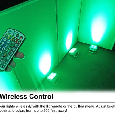 Rockville 4 PACK MINI IR4 White DJ/Party Wash Lights+App+Wireless DMX Controller image 15