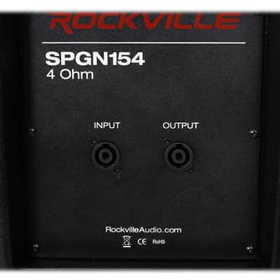 2) Rockville SPGN154 15" 1600w DJ/Pro PA Speakers+Gemini Amplifier+Stands+Cables image 21