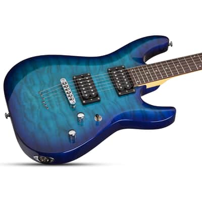 Schecter C-6 Plus Guitar - Ocean Blue Burst image 2