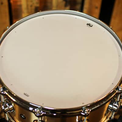 DW 6.5x14 Collector's 3mm Brushed Bell Bronze Snare Drum w/ Die Cast Hoops image 4