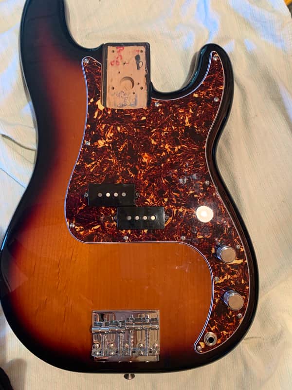Fender Precision Bass Sunburst full loaded body image 1