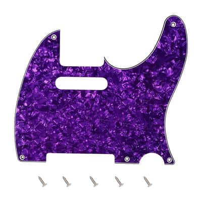 Vintage 5-Hole Tele Pickguard 4 Ply Electric Guitar Pickguard Scratch Plate for USA/Mexican Vintage Style Fender Tele Telecaster JT/HB-18 Purple Pearl image 1