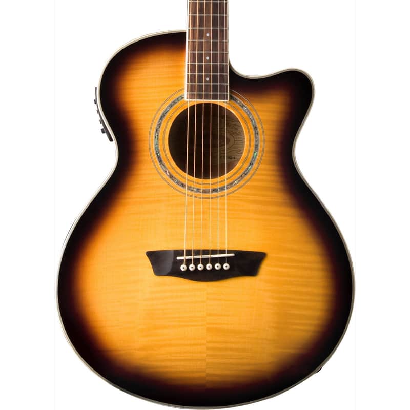 Washburn EA15ATB Festival Series Mini Jumbo Acoustic-Electric Guitar Tobacco Sunburst image 3