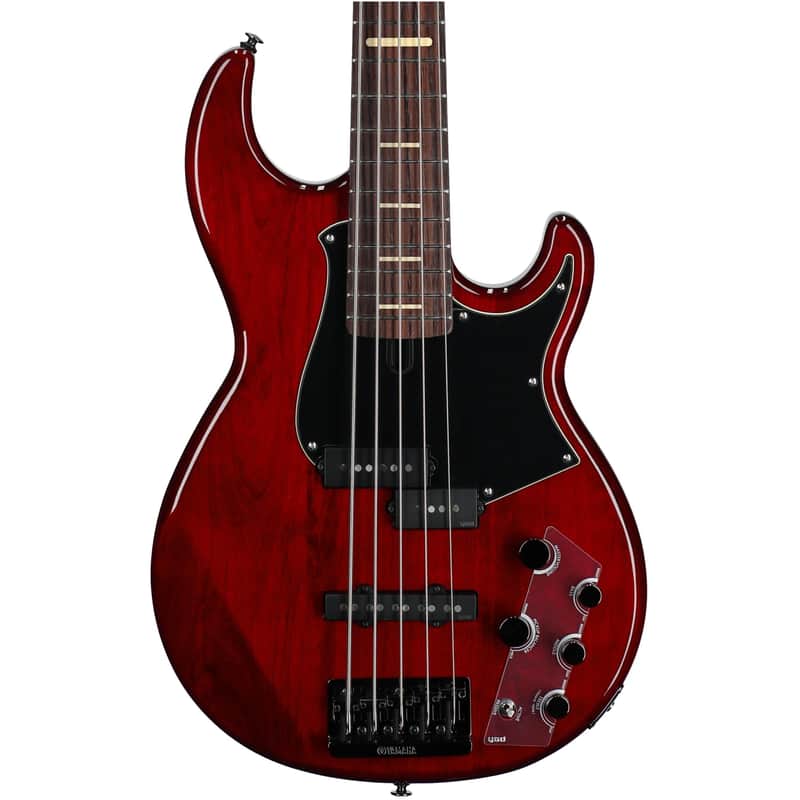 Yamaha BB735A Electric Bass Guitar, 5-String (with Gig Bag) Fired Red image 1
