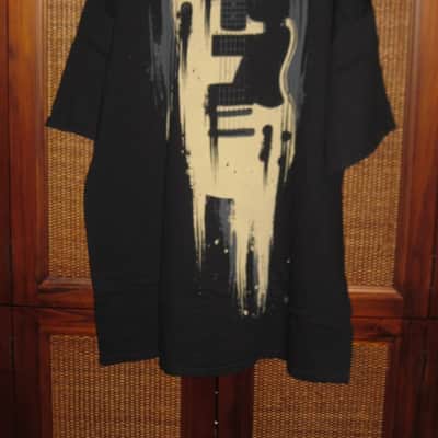 new with Fender paper hang tag A+ shape genuine Fender Custom Shop "Taking Over Me" Size XX-Large (XXL) short sleeve T-Shirt, 100% Cotton -- Black Shirt with Distressed Tan, Gray, & Black Graphic -- Fender P.N (part #): 9101020806 image 2