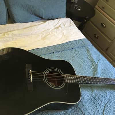 Washburn acoustic guitar 1995 Black Dreadnought D10B image 1