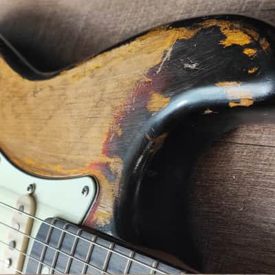 MyDream Partcaster Custom Built - Heavy Relic Sunburst SRV image 12