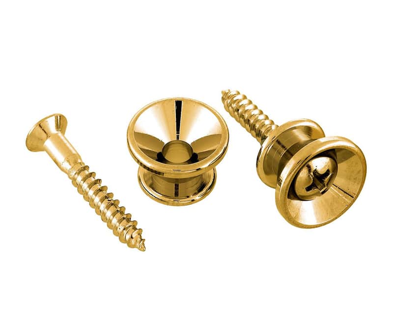 Allparts Gold Strap Buttons with Screws image 1