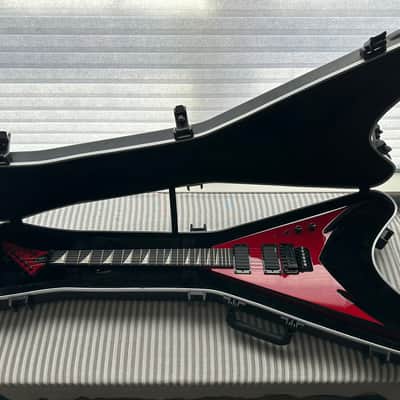 Jackson Pro Series Phil Demmel Signature Demmelition Pro King V, NOS condition, NECK-THRU construction, Floyd Rose Tremolo, Active EMG pickups, RED with BLACK BEVELS, with OEM Jackson FLYING V Hardshell Case, original accessories image 24