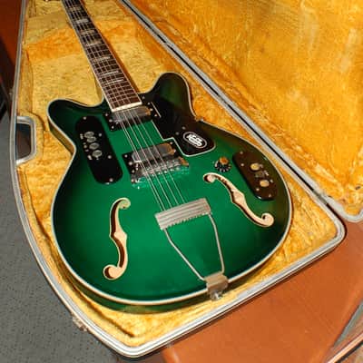 Video Demo 1966 JG Julio Giulietti Hollow Body GREEN 12 String Guitar Original Hard Shell Case image 12