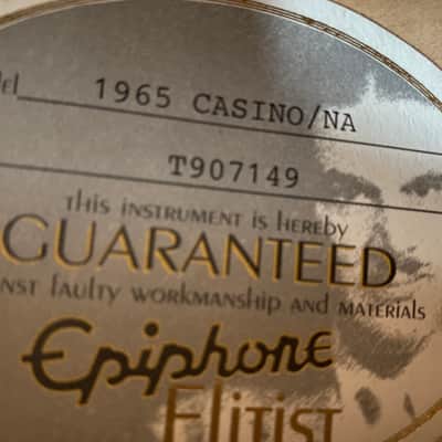 Epiphone Japanese Casino Elitist 2009 Natural Gloss VERY CLEAN w/ OHSC Japan MIJ Japan image 16