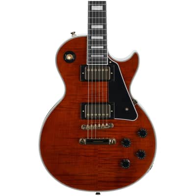 Epiphone Exclusive Les Paul Custom Figured Electric Guitar, Root Beer, with Gig Bag image 3
