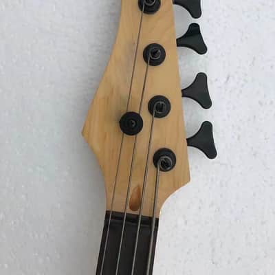 Unbranded Custom Left Handed 4 String Bass, Basswood Body, Maple Neck and Rosewood Fretboard Black image 5