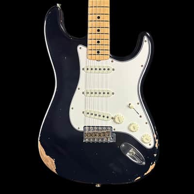 Fender Custom Shop Limited Edition 1968 Stratocaster Relic Aged Black w/case image 1