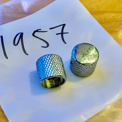 Fender Telecaster knobs precision bass 1957 Chrome aluminum lightweight original vintage USA pre cbs image 1