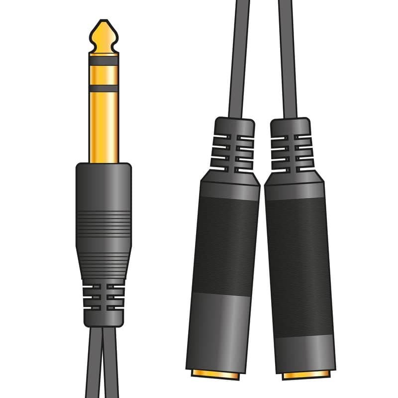 Avlink 6.3mm Headphone/Audio Splitter Lead 0.2m image 1