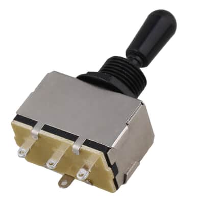 Black Electric Guitar Enclosed 3 Way Toggle Switch Pickup Selector Switch with Black Cap image 3